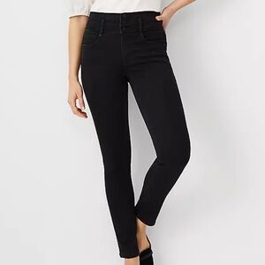 Ann Taylor Petite Sculpting Pocket High Rise Skinny Jeans Jet Black Wash sz 4P
